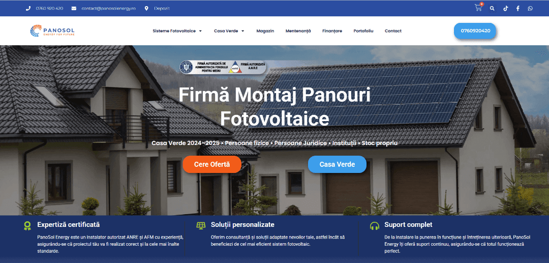 Portofoliu Panosol website